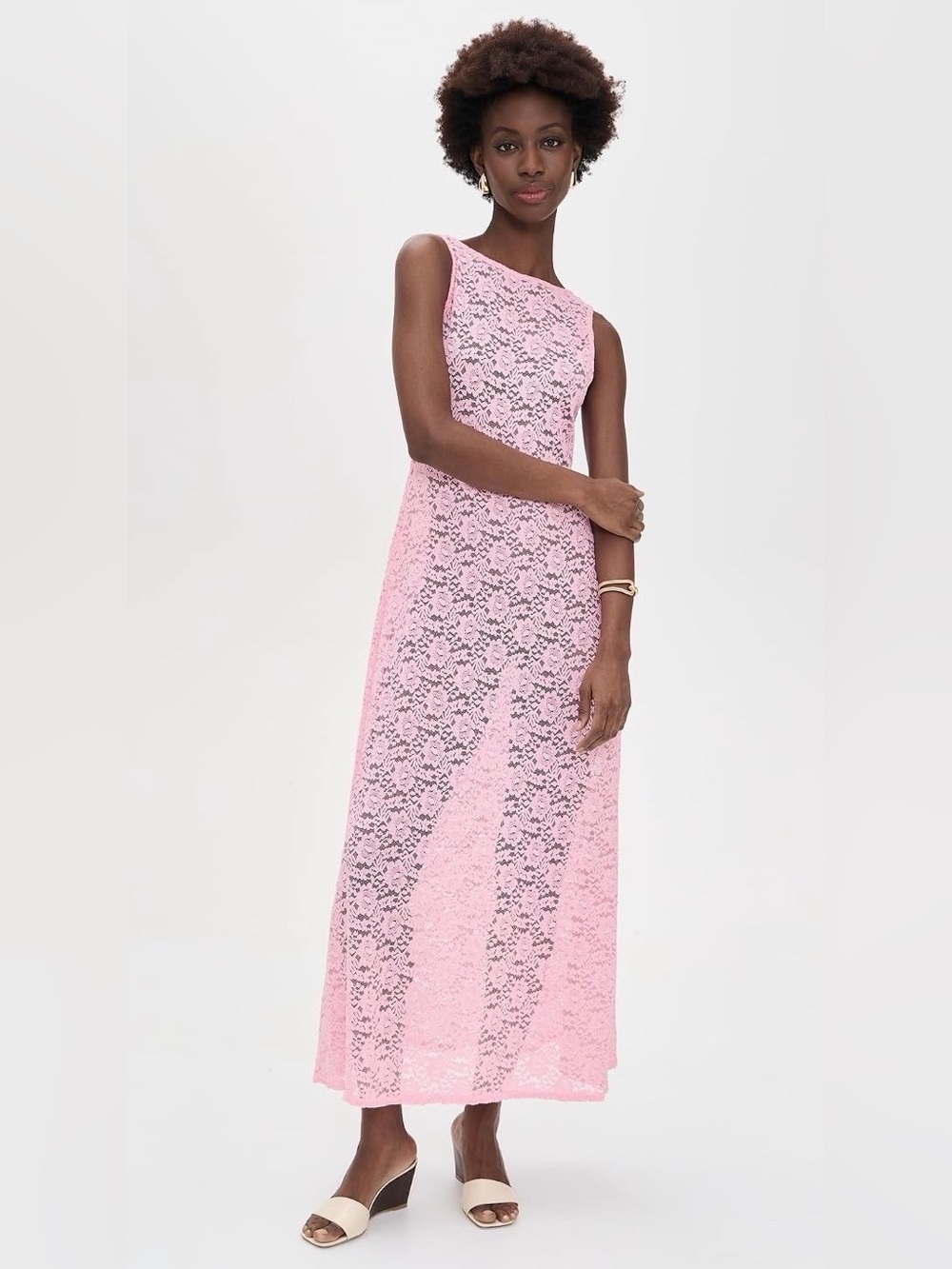 NWT Seven Wonders Eliana Maxi Pink Lace Dress Size S